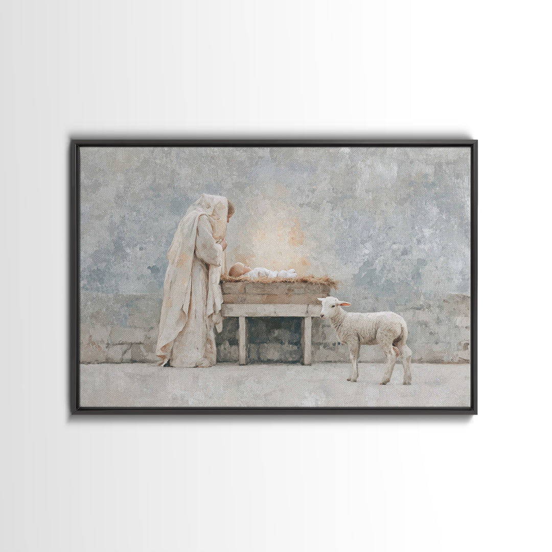 Mountain of Grace – Framed Canvas Print – Christian Art Canvas – Christian Wall Art – Vintage Christian Art – Christian Art – Christian Gif