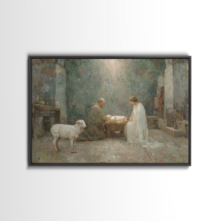 Soft Crosslight – Framed Canvas Print – Minimalist Christian Art – Christian Art Canvas – Christian Wall Art – Abstract Christian Art – Chr