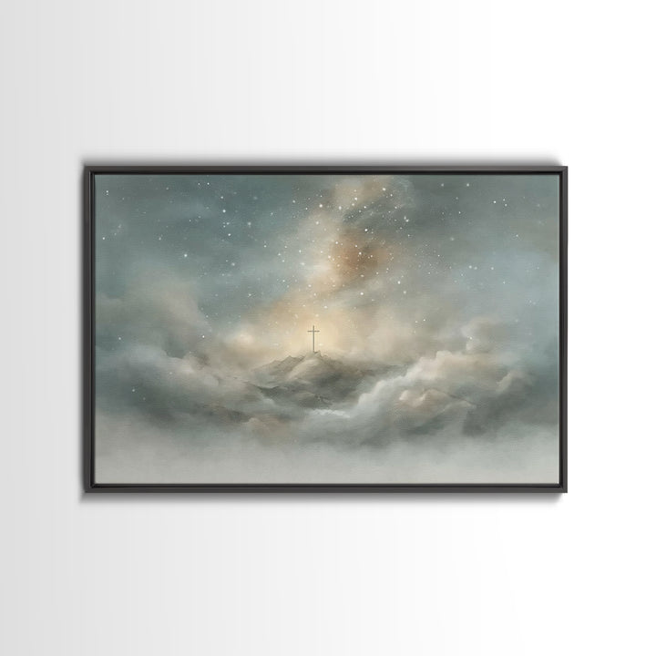 Sacred Table Light, Framed Canvas Print, Christian Art Canvas, Christian Painting, Christian Wall Art, Christmas Wall Art, Christian Decor