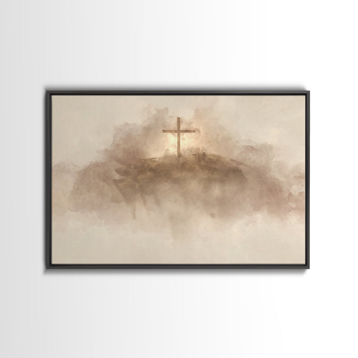 Quiet Communion Glow – Framed Canvas Print – Christian Art Canvas – Christmas Wall Art – Christian Wall Art – Christian Painting – Christia