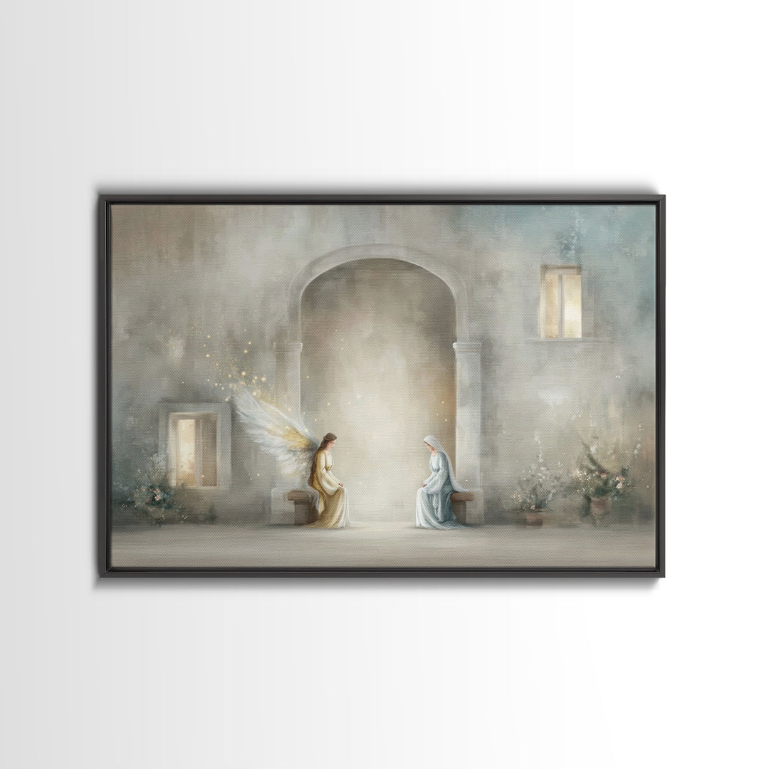 Divine Whisper – Framed Canvas Print – Christian Art Canvas – Minimalist Christian Art – Christian Wall Art – Christian Art – Christmas Art