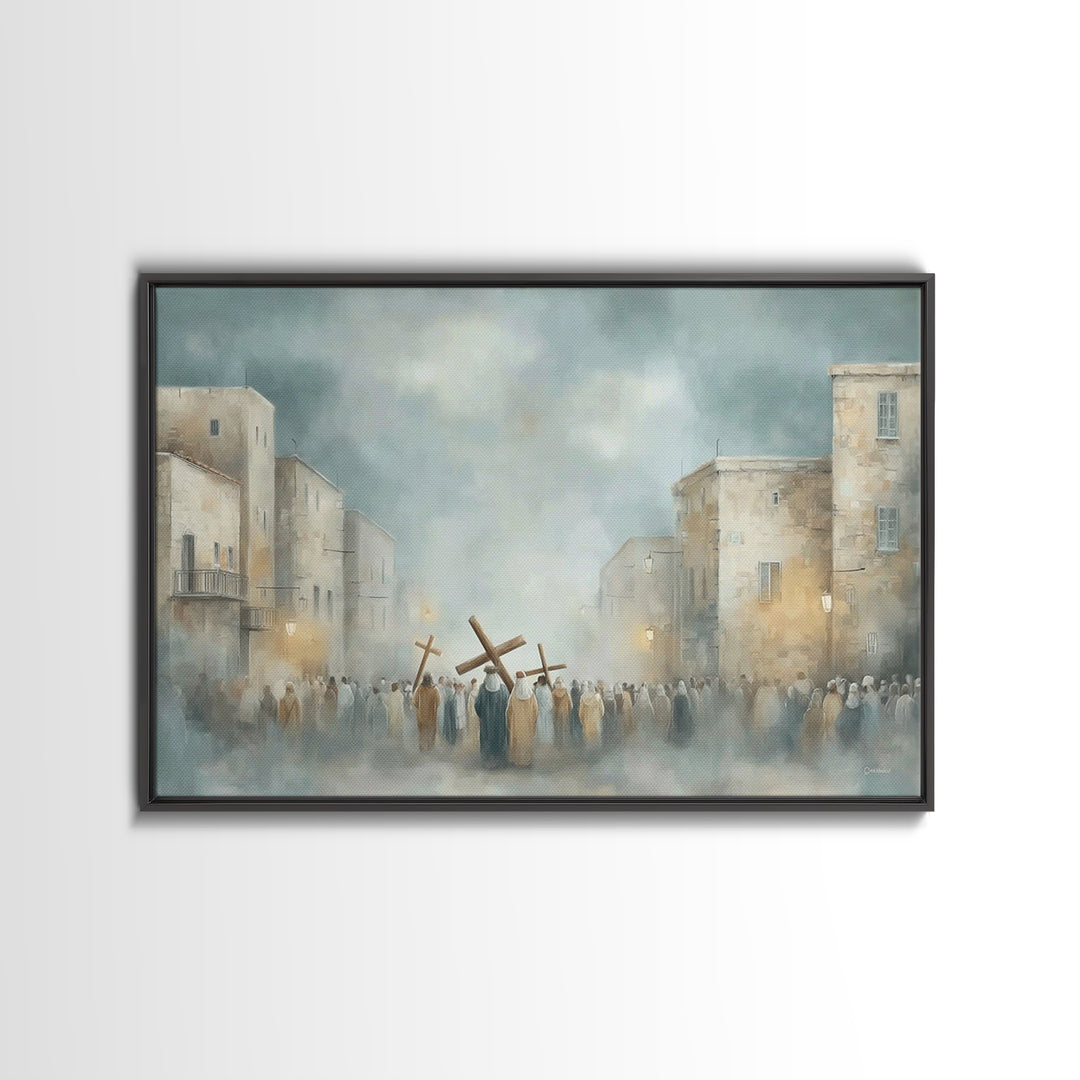 Heavenly Harps – Framed Canvas Print – Christian Wall Art – Christian Art Canvas – Christmas Art – Christian Christmas Art – Christian Deco