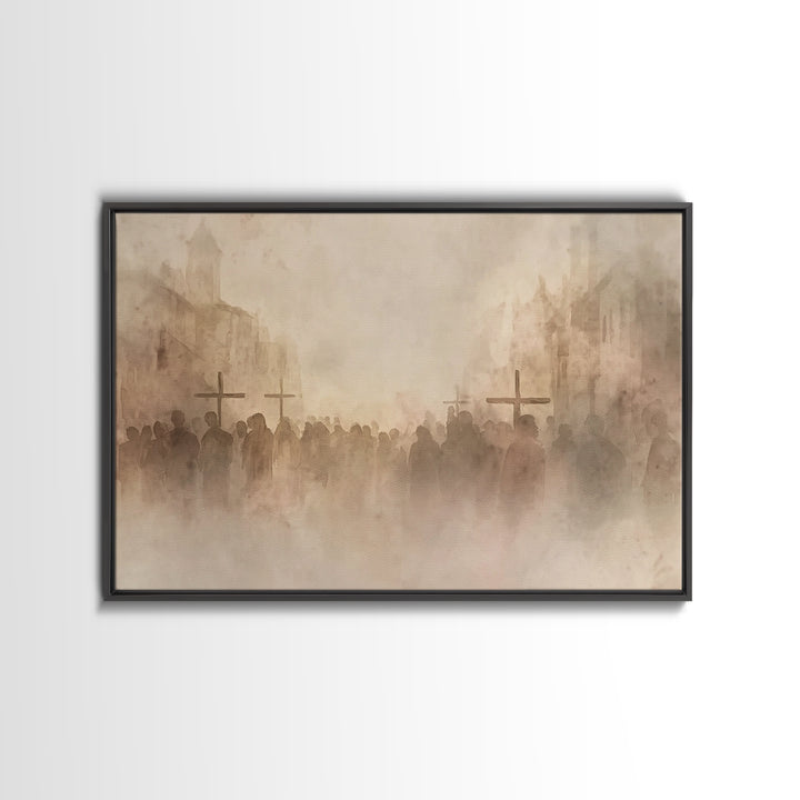 Sacred Journey – Framed Canvas Print – Christian Painting – Christian Wall Art – Jesus Painting – Christian Art Work – Christian Gift Ideas