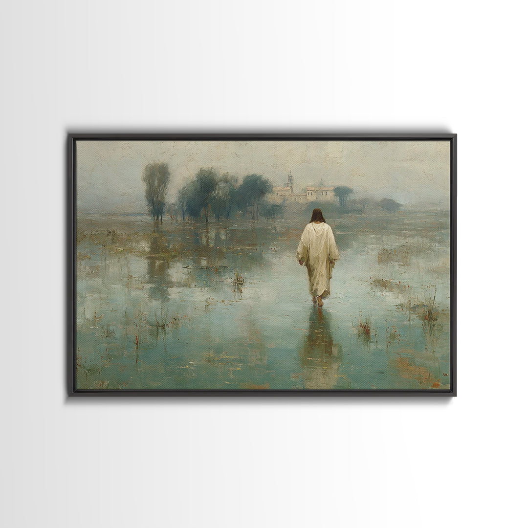 Quiet Nativity – Framed Canvas Print – Christmas Wall Art – Christian Art Print – Christian Christmas Art – Christian Decor – Christmas Art