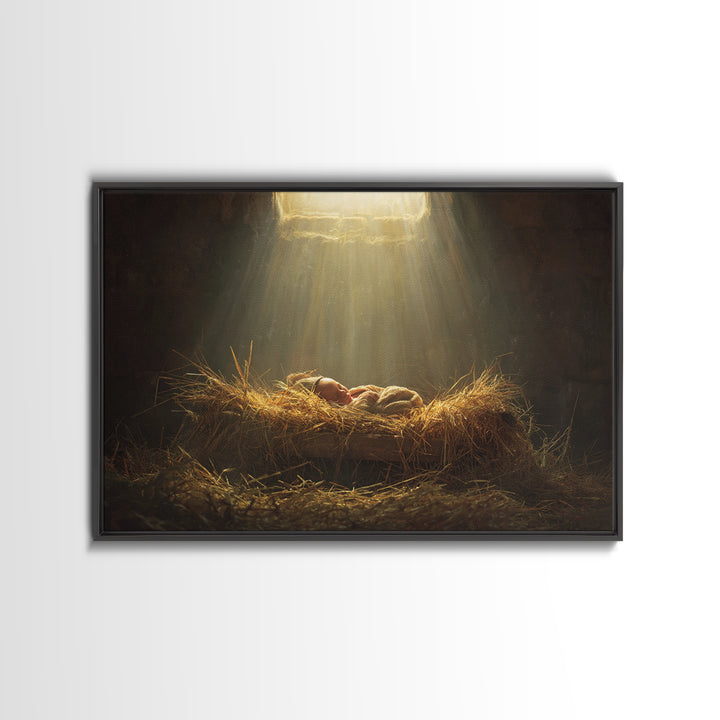 Silent Night Shelter, Framed Canvas Print, Christian Christmas Art, Christmas Wall Art, Christian Art Canvas, Framed Christmas Art, Christi