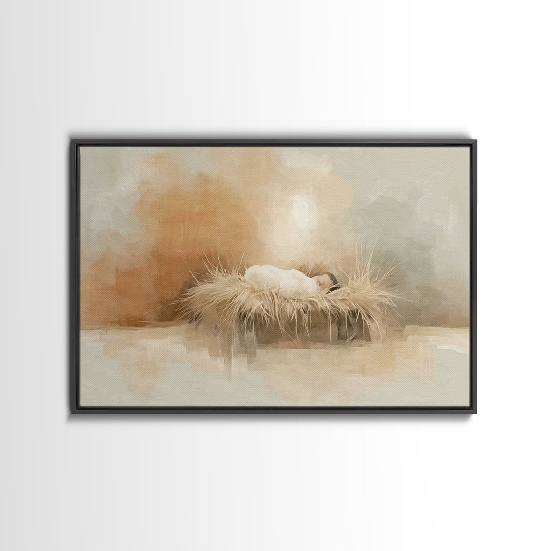 Guiding Star Night, Framed Canvas Print, Christmas Wall Art, Christian Art Canvas, Christian Christmas Art, Framed Christmas Art, Christian