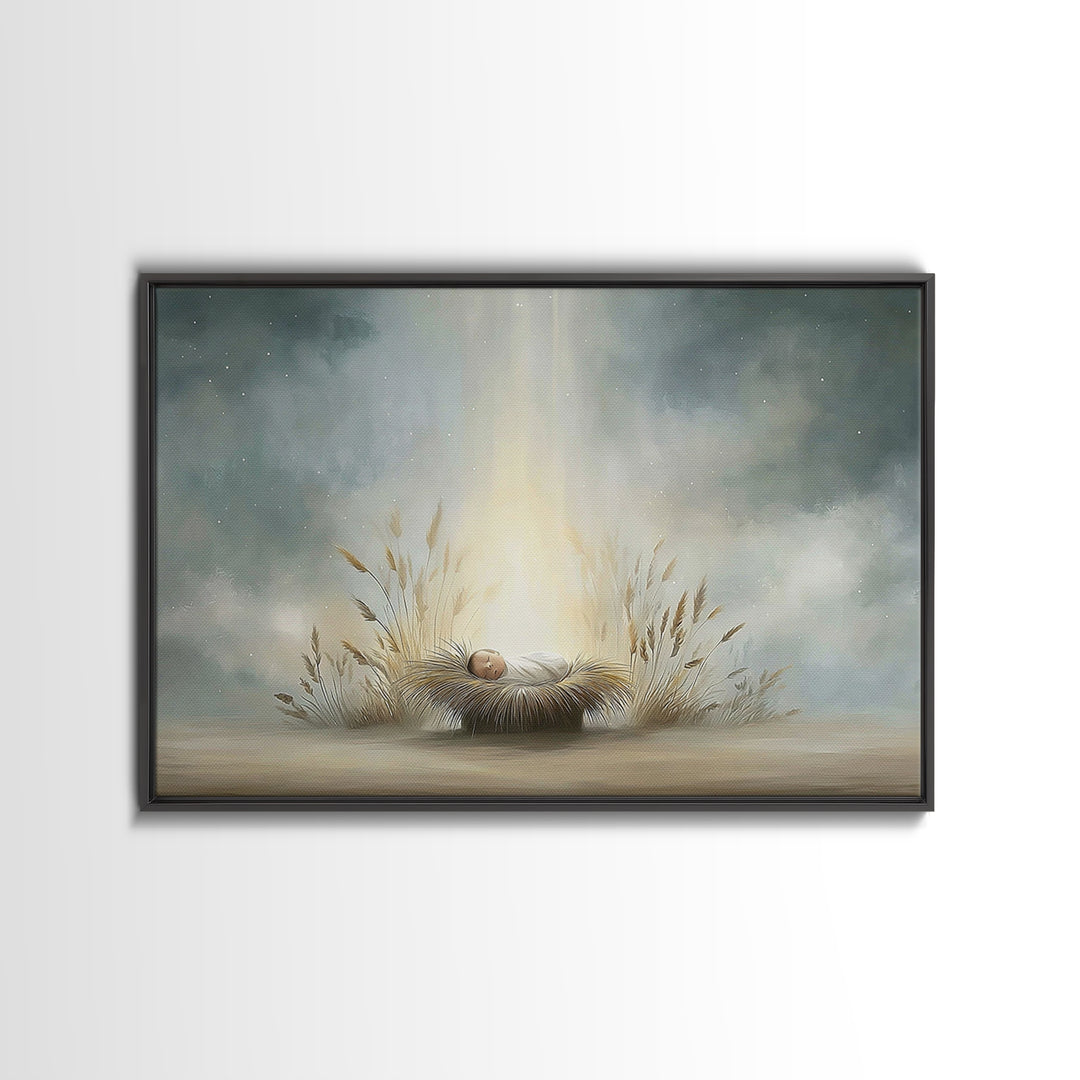 Winter Haven Light – Framed Canvas Print – Christian Wall Art – Christmas Art Prints – Christian Art Canvas – Christian Christmas Art