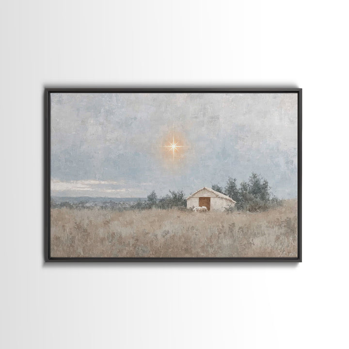 Radiant Snow Chapel, Framed Canvas Print, Christian Wall Art, Framed Christmas Art, Christian Art Painting, Christmas Canvas Wall Art