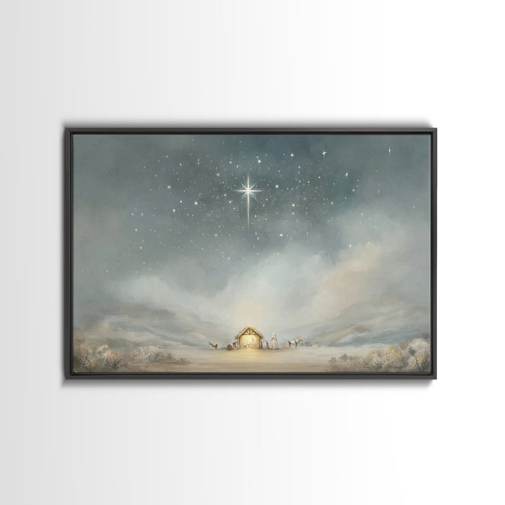 Divine Dawn Silhouette | Framed Canvas Print | Jesus Painting | Christian Wall Art | Moody Christian Art | Christian Art Print