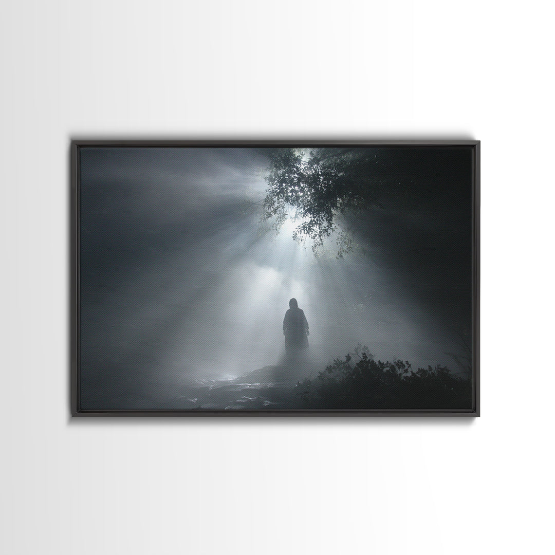 Evening Lily Lamb – Framed Canvas Print – Christian Art Work – Christian Wall Art – Christian Art Painting – Unique Christian Art – Christi