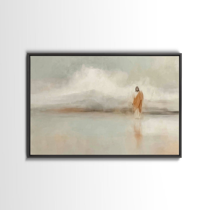 Gentle Bloom Lamb, Framed Canvas Print, Christian Art Painting, Christian Art Canvas, Christian Gift Ideas, Christian Wall Art, Subtle Chri