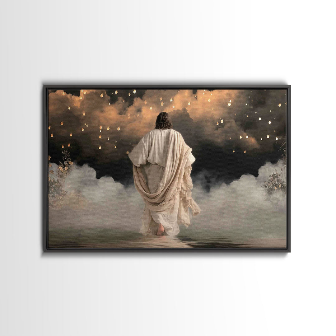 Graceful Meadow Cross – Framed Canvas Print – Christian Art Canvas – Christmas Wall Art – Jesus Painting – Christian Wall Art – Christian D