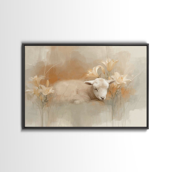 Snowfall Sanctuary Grace, Framed Canvas Print, Christian Art Canvas, Christian Decor, Jesus Painting, Christian Wall Art, Christmas Wall Ar