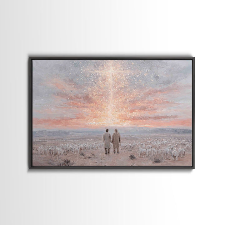 Dawn Of Promise | Framed Canvas Print | Christian Christmas Art | Christian Wall Art | Christian Art Canvas | Christmas Art Prints | Christ