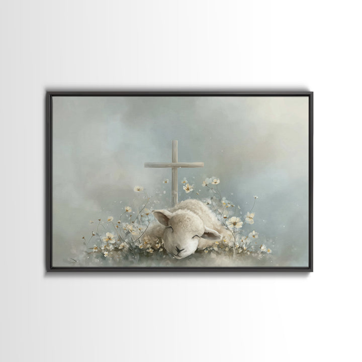 Field Of Redemption, Framed Canvas Print, Christian Art Canvas, Christian Wall Art, Abstract Christian Art, Christian Gift, Christian Chris
