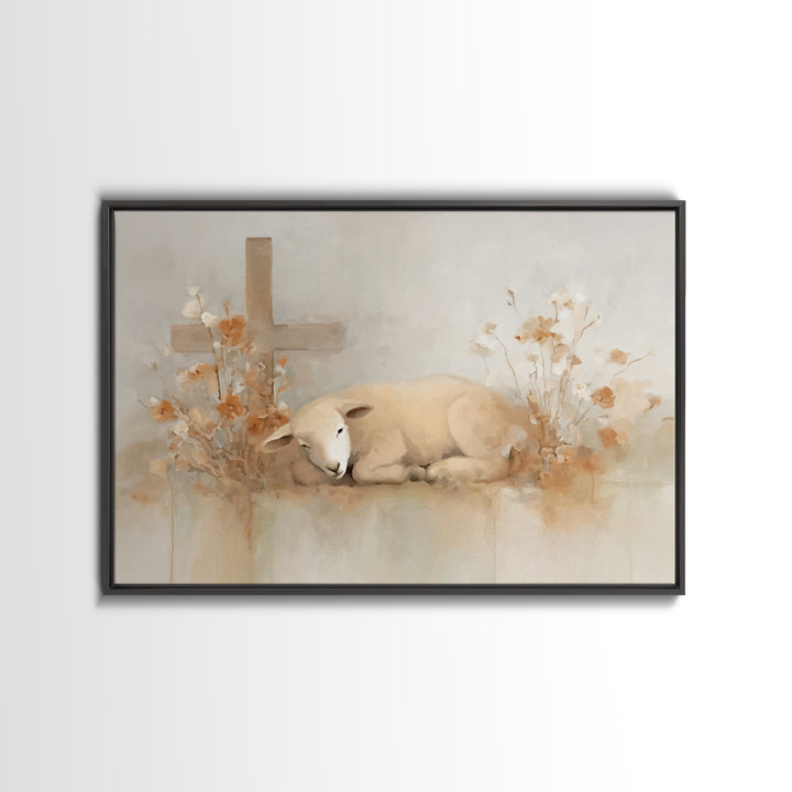 Autumn Cross Grace | Framed Canvas Print | Christian Art Canvas | Christian Wall Art | Christian Decorations | Subtle Christian Art | Chris