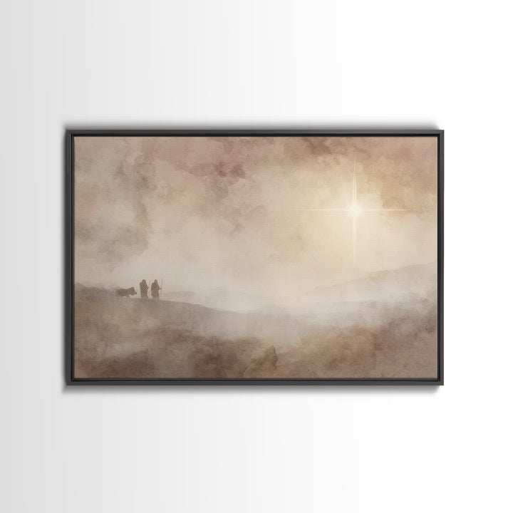 Holy Journey – Framed Canvas Print – Christian Christmas Art – Christian Wall Art – Christmas Art Prints – Modern Christmas Art – Christian
