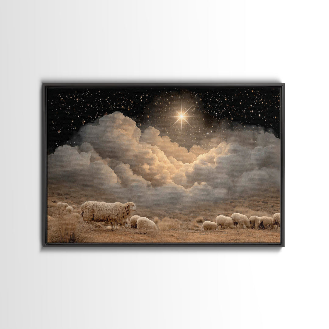 Bethlehem Star, Framed Canvas Print, Christian Christmas Art, Christmas Canvas Wall Art, Christian Art Canvas, Christian Wall Art, Christia