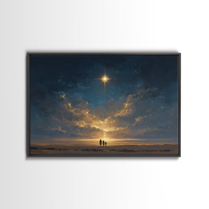 Desert Star Glow | Framed Canvas Print | Christian Christmas Art | Christmas Wall Art | Christian Wall Art | Christian Art Canvas | Christi