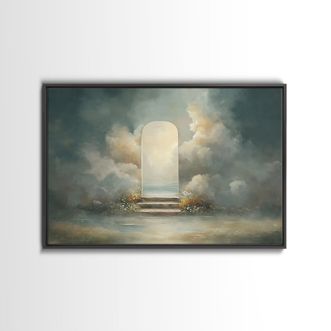 Heaven’s Open Door, Framed Canvas Print, Christian Art Canvas, Christian Wall Art, Unique Christian Art, Christian Art Prints, Christian Gi