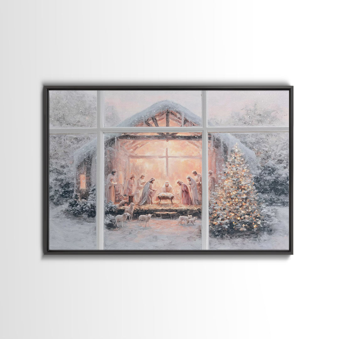 Star Of Bethlehem Peace | Framed Canvas Print | Christian Art Canvas | Christian Christmas Art | Jesus Painting | Christian Wall Art | Chri