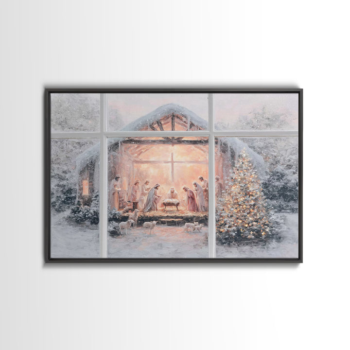 Star Of Bethlehem Peace | Framed Canvas Print | Christian Art Canvas | Christian Christmas Art | Jesus Painting | Christian Wall Art | Chri