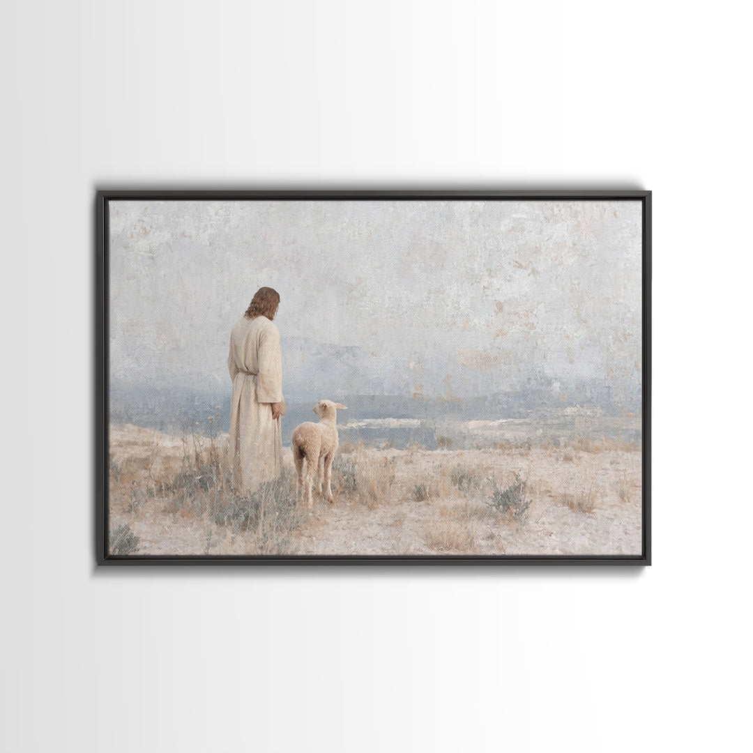 Pasture Of Mercy – Framed Canvas Print – Christian Paintings – Christian Gift Ideas – Moody Christian Art – Christian Art Canvas