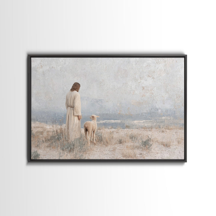 Pasture Of Mercy – Framed Canvas Print – Christian Paintings – Christian Gift Ideas – Moody Christian Art – Christian Art Canvas