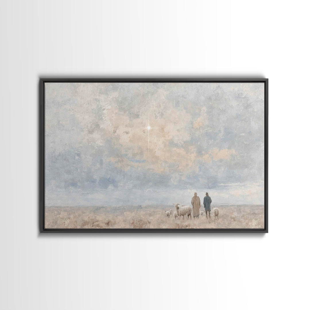 Star Of Hope – Framed Canvas Print – Christian Art Canvas – Christian Christmas Art – Christian Wall Art – Minimalist Christian Art