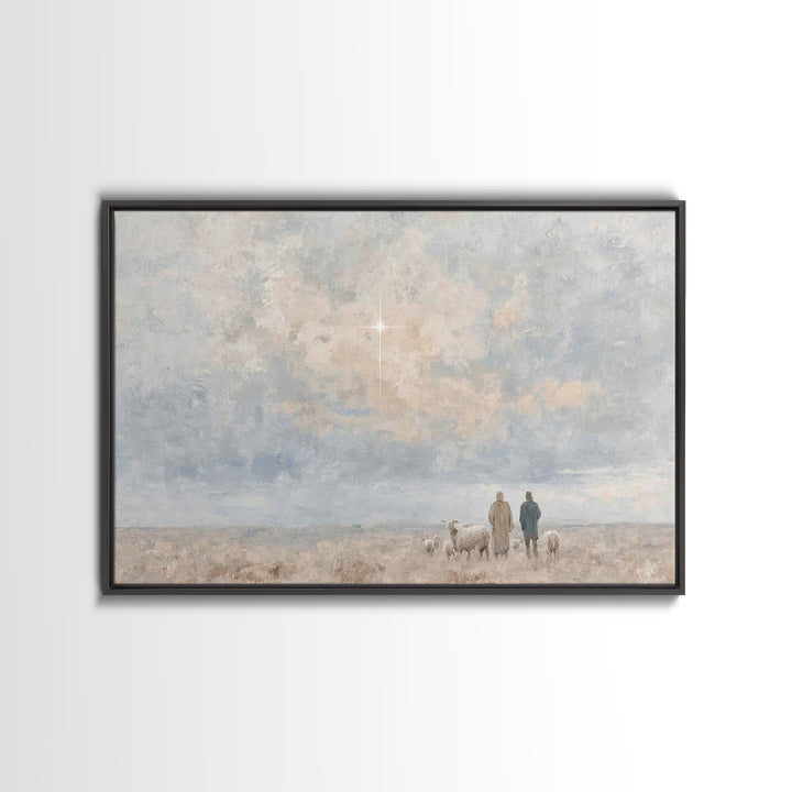 Star Of Hope – Framed Canvas Print – Christian Art Canvas – Christian Christmas Art – Christian Wall Art – Minimalist Christian Art