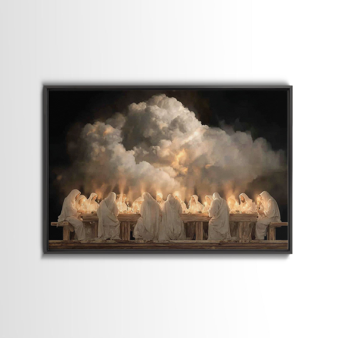 Last Supper Radiance – Framed Canvas Print – Christian Art Canvas – Jesus Wall Art – Christian Decor For Home – Unique Christian Art – Chri