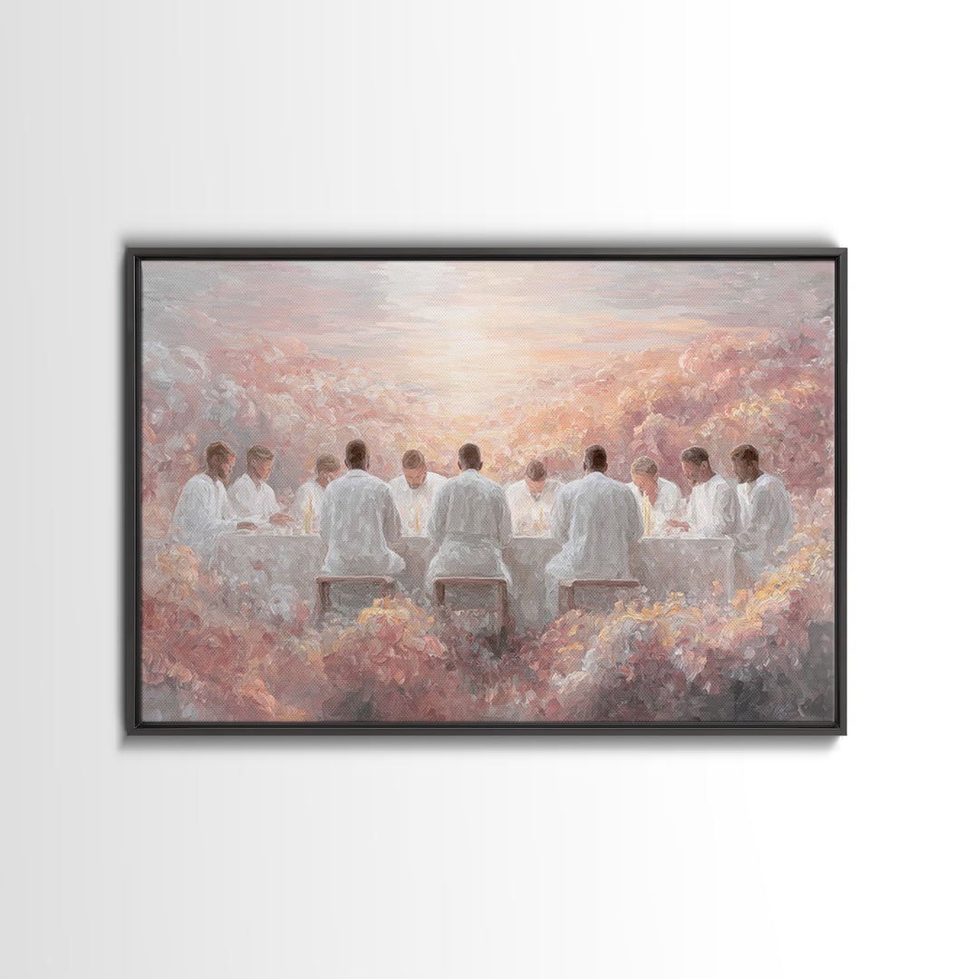 Eternal Communion Light – Framed Canvas Print – Christian Art Canvas – Modern Christian Art – Jesus Painting – Christian Christmas Decorati
