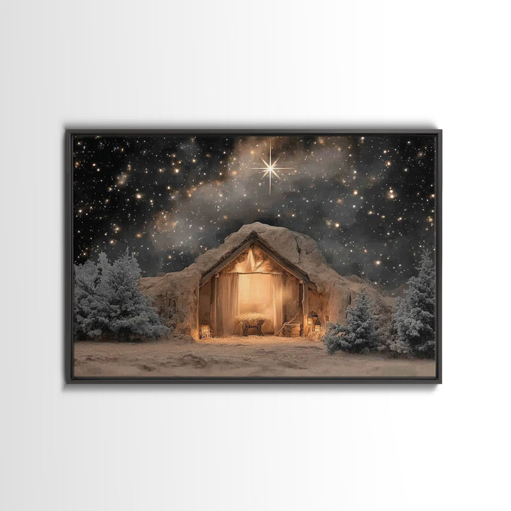 The Guiding Star – Framed Canvas Print – Christian Wall Art – Christian Art Canvas – Jesus Painting – Christmas Art – Christian Christmas D