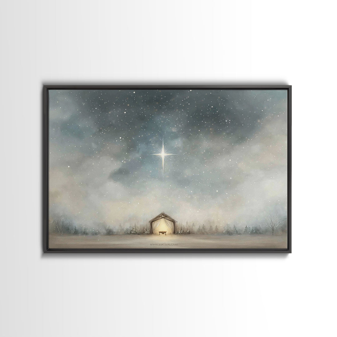 Star of Peace, Framed Canvas Print, Christian Art Canvas, Christian Wall Art, Jesus Christmas Art, Christmas Art Prints, Christian Christma