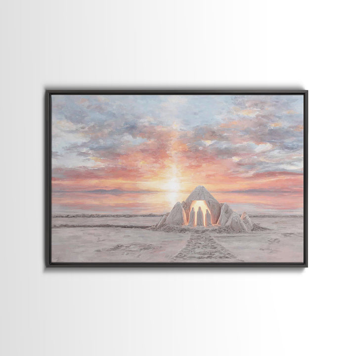 Dawn Of Peace | Framed Canvas Print | Christian Wall Art | Christian Art Canvas | Christmas Art | Jesus Christmas Art | Christian Gift