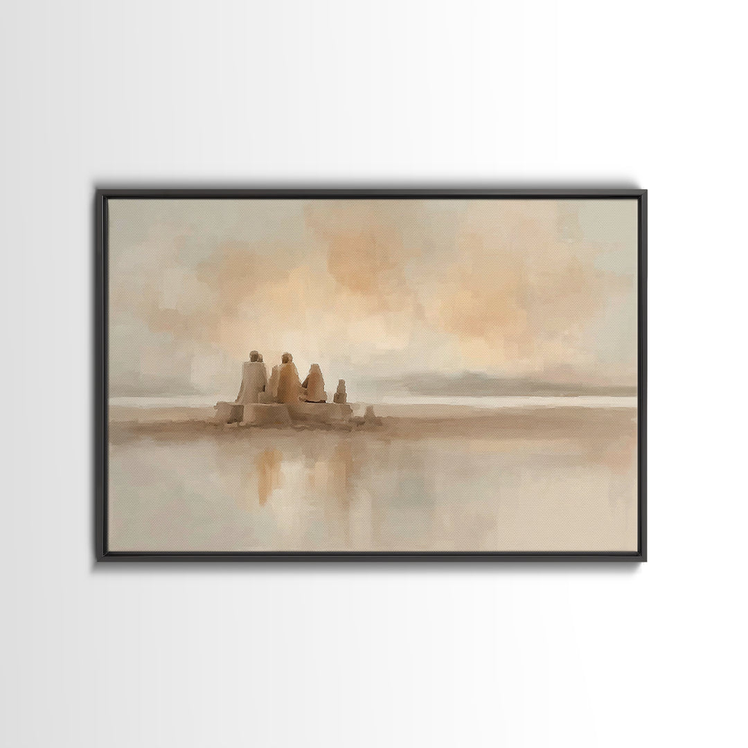 Sacred Shorelight – Framed Canvas Print – Christian Art Canvas – Christian Christmas Art – Christmas Wall Art – Jesus Painting – Christian