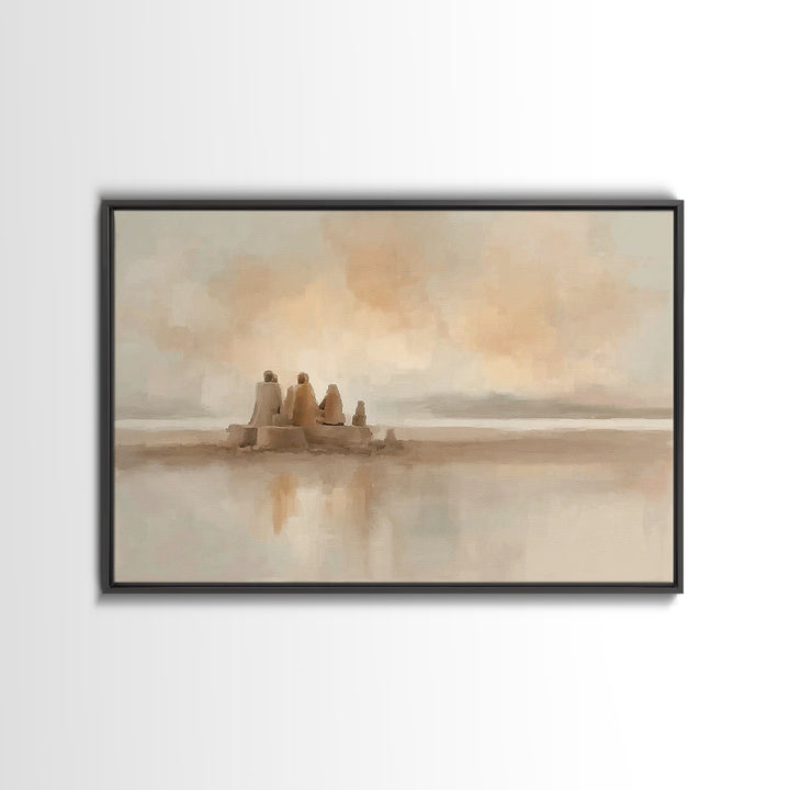 Sacred Shorelight – Framed Canvas Print – Christian Art Canvas – Christian Christmas Art – Christmas Wall Art – Jesus Painting – Christian