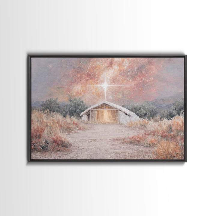 Cherished Nativity – Framed Canvas Print – Jesus Painting – Christian Art – Christian Wall Art – Christmas Wall Art – Christian Art Canvas