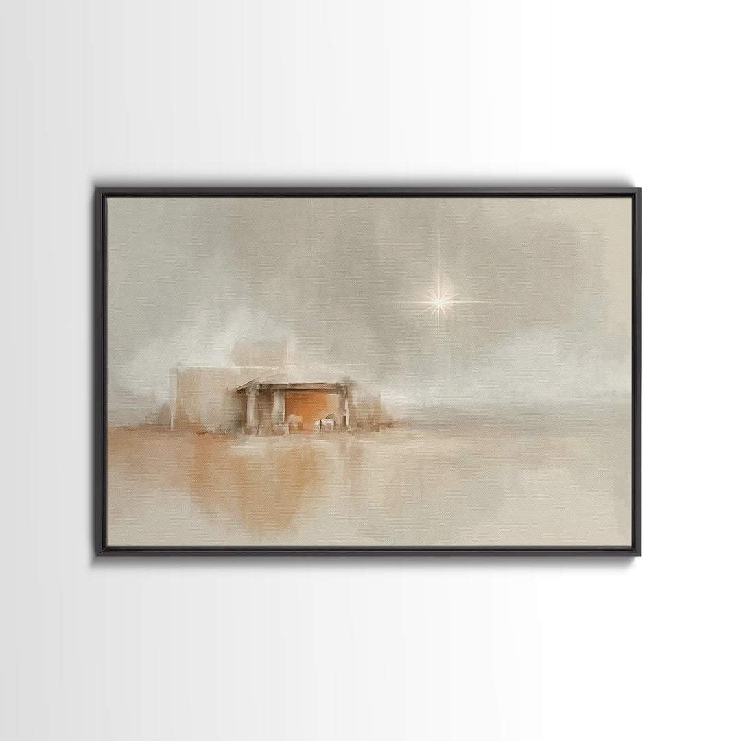 Courtyard Wonder – Framed Canvas Print – Christian Wall Art – Christmas Wall Art – Christian Art Canvas – Christmas Art