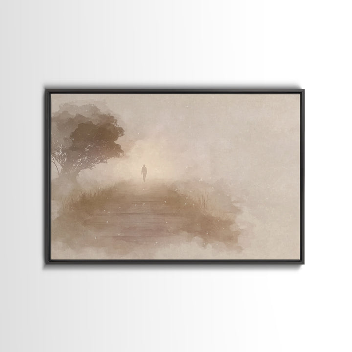 Silent Journey, Framed Canvas Print, Christian Wall Art, Jesus Painting, Christian Art Canvas, Subtle Christian Art, Christian Decoration,