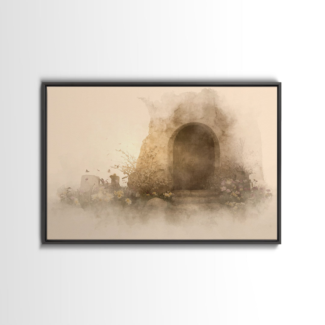 Tomb Of Light | Framed Canvas Print | Christian Wall Art | Christian Art Print | Abstract Christian Art | Subtle Christian Art | Christian