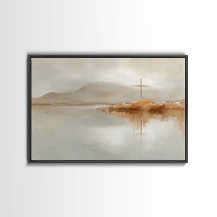 Grace On The Horizon – Framed Canvas Print – Minimalist Christian Art – Christian Wall Art – Christian Art Print – Christian Gift Ideas – C
