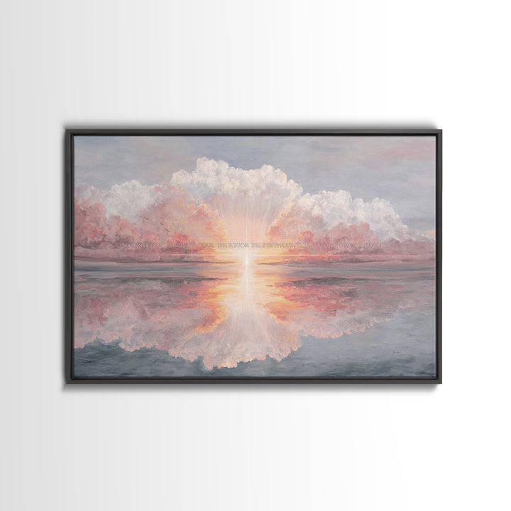 Heavenly Dawn Radiance, Framed Canvas Print, Christian Wall Art, Christian Art Canvas, Modern Christian Art, Christian Gift Ideas, Christma