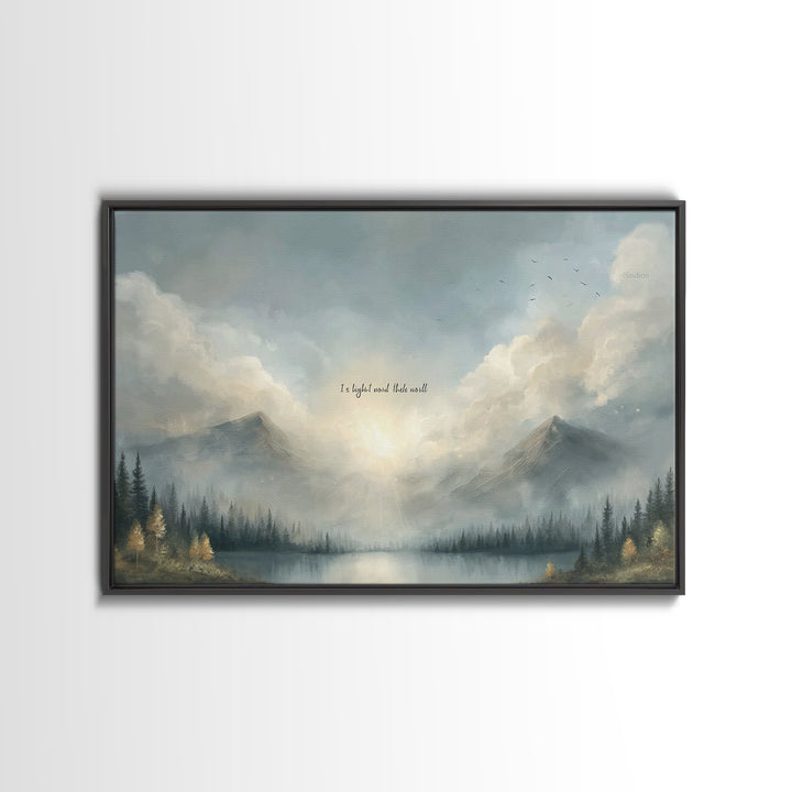 Sacred Mountain Peace – Framed Canvas Print – Christian Wall Art – Christian Art Canvas – Minimalist Christian Art – Christian Decor – Chri