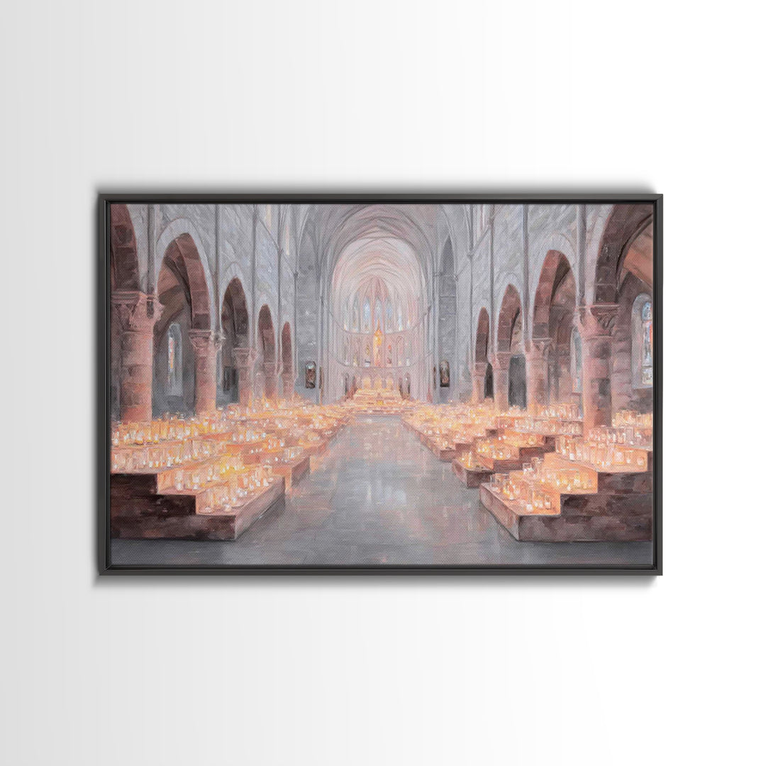 Holy Cathedral Glow, Framed Canvas Print, Christian Wall Art, Christian Art Canvas, Modern Christian Art, Christian Art Prints, Christian D