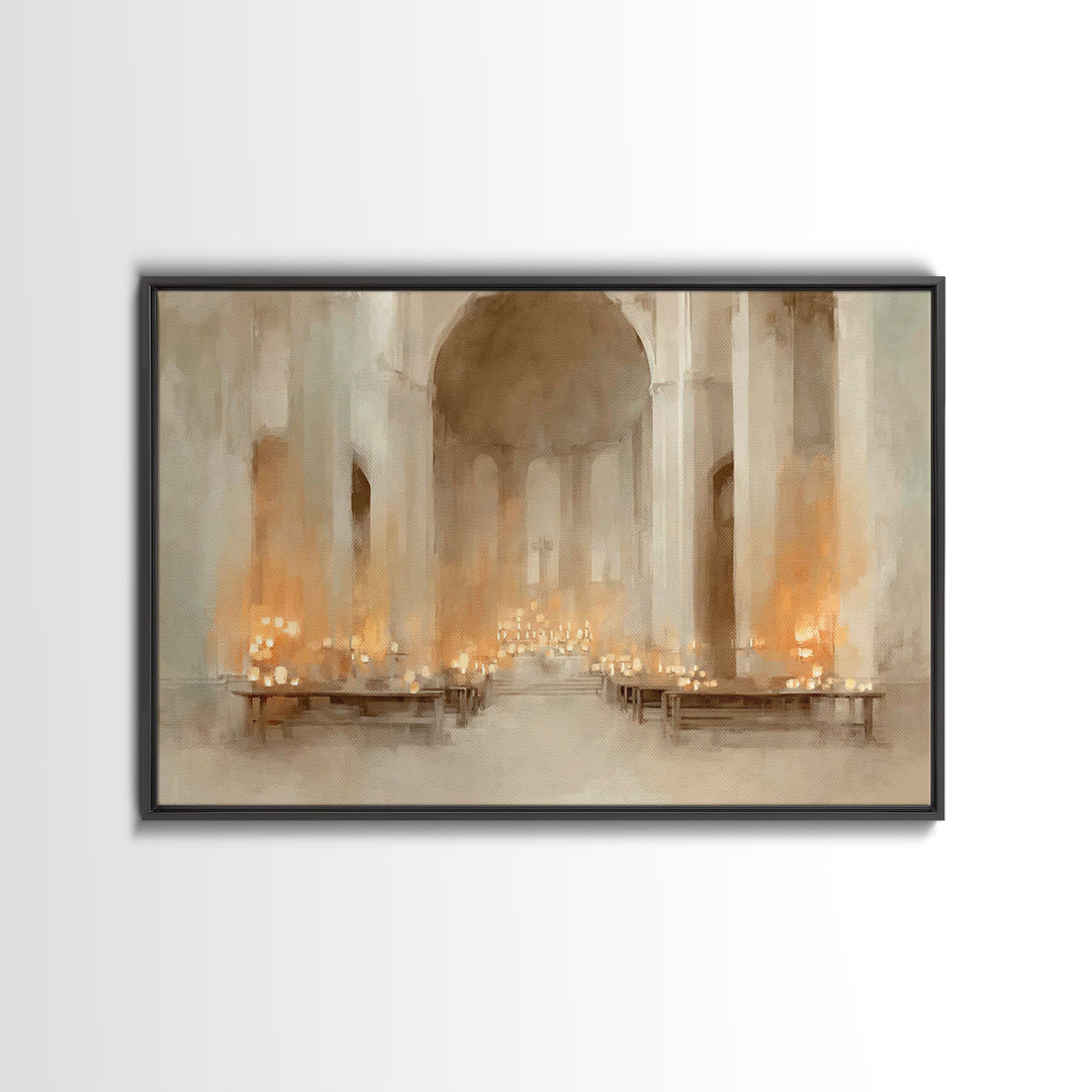 Sanctuary Of Grace – Framed Canvas Print – Christian Wall Art – Christian Art Canvas – Minimalist Christian Art – Christian Paintings – Chr