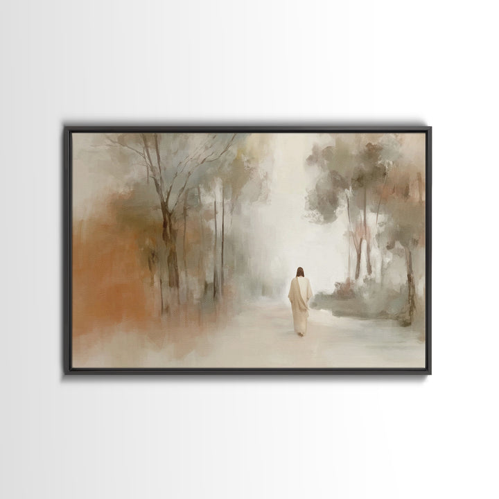 Radiant Path Home – Framed Canvas Print – Christian Wall Art – Christian Art Canvas – Pastoral Scenery – Christian Painting – Christian Dec