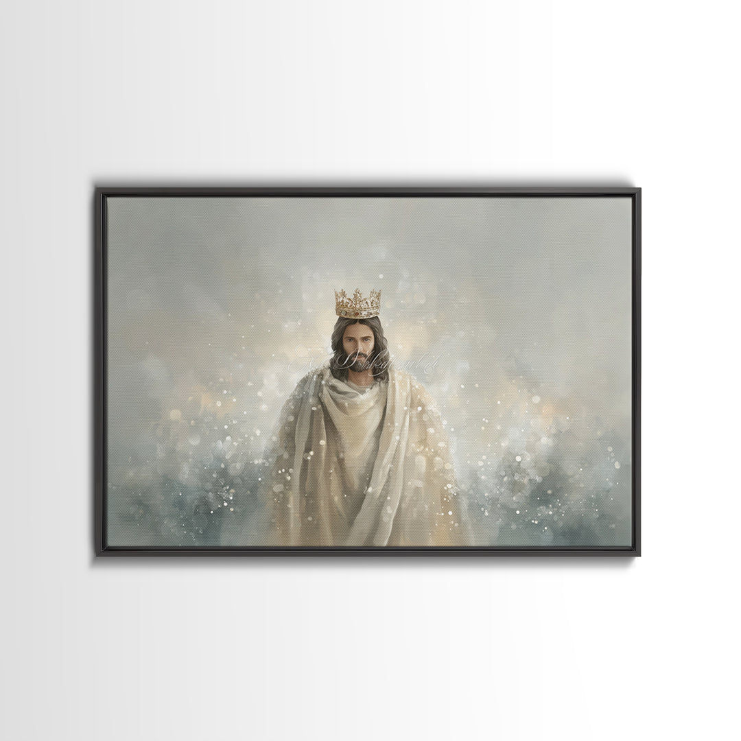 King Of All, Framed Canvas Print, Christian Wall Art, Christian Art Canvas, Christian Painting, Christian Art Gift, Large Jesus Painting