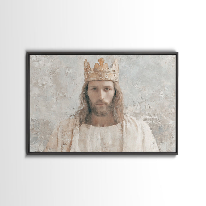 Eternal King – Framed Canvas Print – Christian Wall Art – Vintage Christian Art – Christian Art Canvas – Jesus Painting – Christian Gift Id