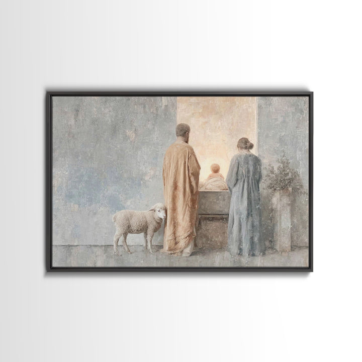 Holy Nativity – Framed Canvas Print – Christian Wall Art – Christmas Art – Christian Art Canvas – Christian Christmas Art – Christian Decor